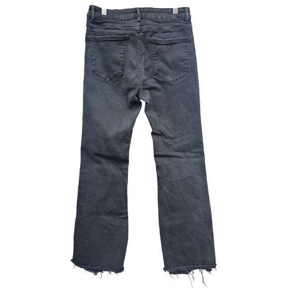 MNG Mango Women’s Flared Black Jeans Size 8 High Rise Stretch Denim Retro Chic - Picture 2 of 7